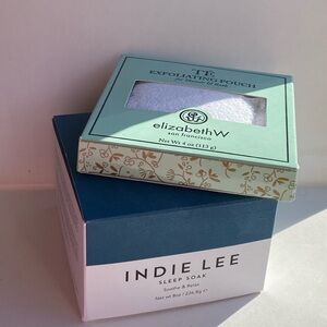 INDIE Lee Bath Soak and Elizabeth W exfoliating pouch